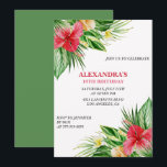 ハワイアンをテーマにした18th誕生日パーティーHibiscus 招待状<br><div class="desc">ハワイアンをテーマにした18th誕生日パーティーHibiscus招待状熱帯パーティーフローラ</div>