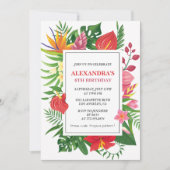 ハワイアンをテーマにした6th誕生日パーティーHibiscus 招待状 (正面)