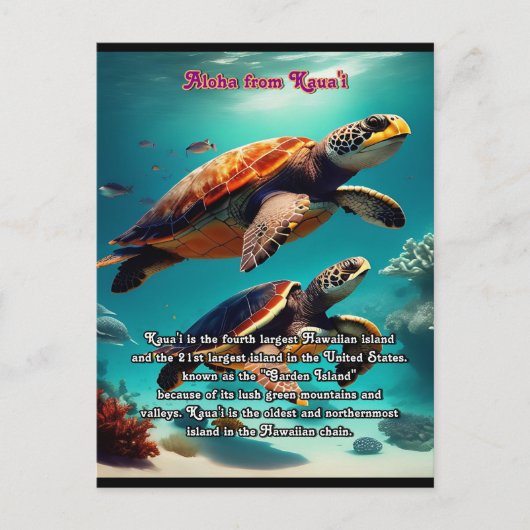 ハワイアンアイランドカウアイアロハ ポストカード (正面)