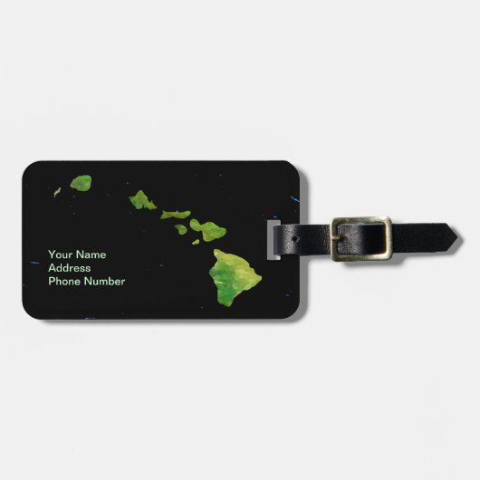 ハワイアンアイランドチェーン(抽象芸術アートラゲッジタグ) ラゲッジタグ (正面横)