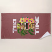 ハワイアンアイランドティキ像 ビーチタオル (正面)