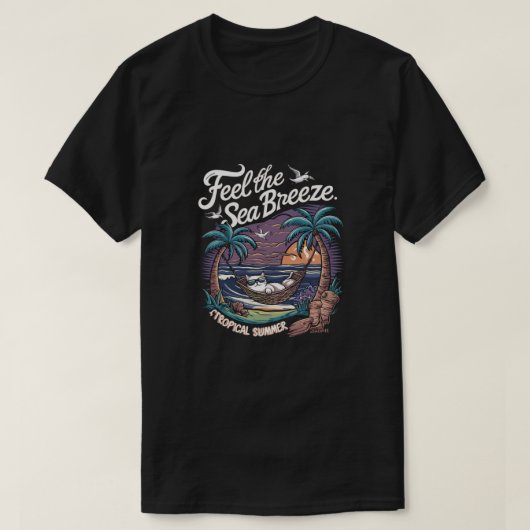 ハワイアンアイランドトロピカルハワイデザインバケーション Tシャツ (デザイン正面)