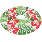 ハワイアンアイランドトロピカルパターンハイビスカスフラワー ブラッシュドポリエステルツリースカート (アングル)