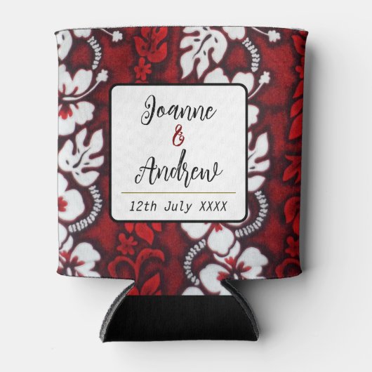 ハワイアンアイランドビーチ結婚式の恩恵 缶クーラー (正面)