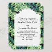 ハワイアンアイランドビーチ結婚式モンステラデリシオサ 招待状 (正面/裏面)