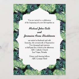 ハワイアンアイランドビーチ結婚式モンステラデリシオーサ 招待状