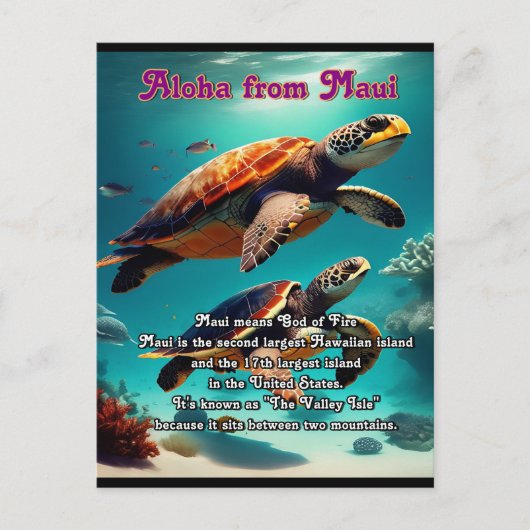 ハワイアンアイランドマウイアロハ ポストカード (正面)
