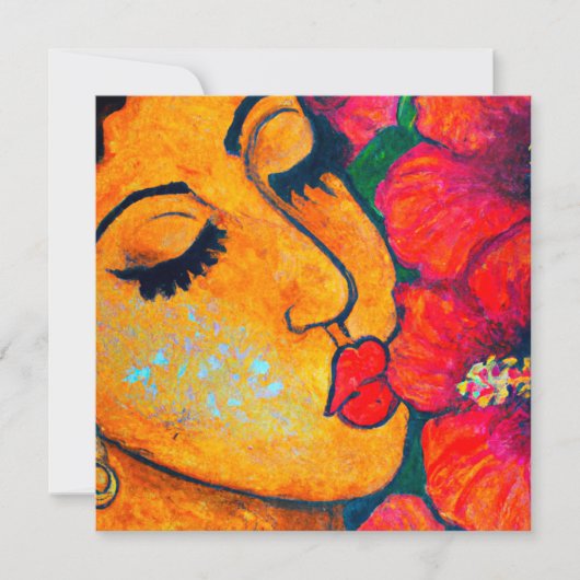 ハワイアンアロハアートカードバ空白のック (正面)