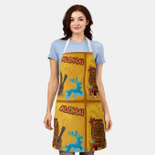 ハワイアンアロハティキバーレトロルアウ(ハワイ式宴会)パーティー エプロン (着用した状態)