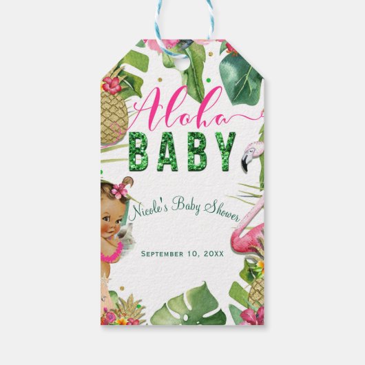 ハワイアンアロハトロピカルベビーガールヴィンテージの恩恵 ギフトタグ (裏面)