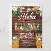 ハワイアンアロハトロピカル誕生日ルアウ(ハワイ式宴会)パーティー 招待状 (正面)