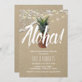 ハワイアンアロハパイナップルビーチブライダルシャワー 招待状 (正面/裏面)