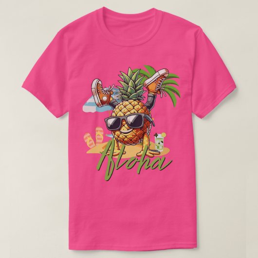 ハワイアンアロハパイナップルTシャツ Tシャツ (デザイン正面)