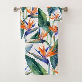 ハワイアンアロハプリントトロピカルパターン バスタオルセット