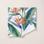 ハワイアンアロハプリントトロピカルパターン バスタオルセット (ウォッシュタオル)