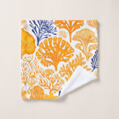 ハワイアンアロハプリントトロピカルパターン バスタオルセット (ウォッシュタオル)