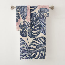 ハワイアンアロハプリントトロピカルパターン バスタオルセット