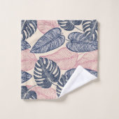 ハワイアンアロハプリントトロピカルパターン バスタオルセット (ウォッシュタオル)