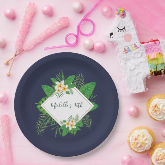 ハワイアンアロハルアウ（ハワイ式宴会）バースデーパーティー ペーパープレート (パーティー)