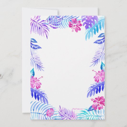 ハワイアンアロハ招待状 招待状 (裏面)