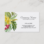 ハワイアンイエローフラワーと白黒ストライプ 名刺 (裏面)