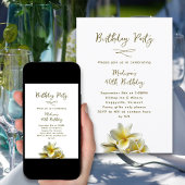 ハワイアンイエロープルメリア誕生日パーティー招待状 招待状