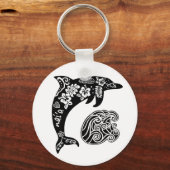 ハワイアンイルカ（波） キーホルダー (正面)