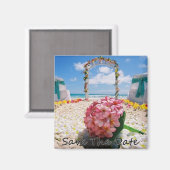 ハワイアンウェディング日付磁石を保存 マグネット (正面/裏面)