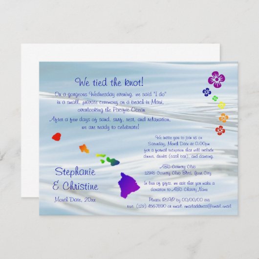 ハワイアンウェディング 招待状 (正面/裏面)