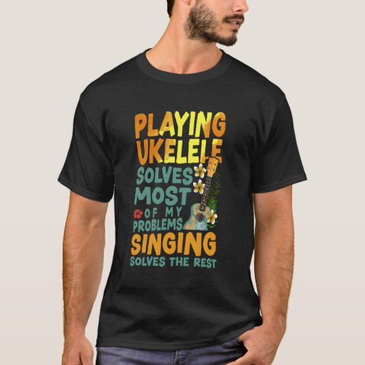 ハワイアンウクレレ遊ウクレレ Tシャツ (正面)