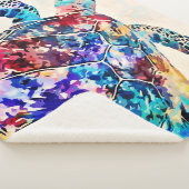 ハワイアンウミガメ水彩 シェルパブランケット (3/4)