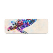 ハワイアンウミガメ水彩 ラベル (正面)