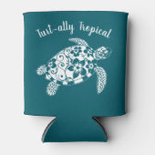 ハワイアンウミガメ – タルト – 熱帯性ティール（緑がかった色） 缶クーラー (正面)