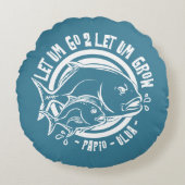 ハワイアンウラウパピオtrevally ラウンドクッション (正面)