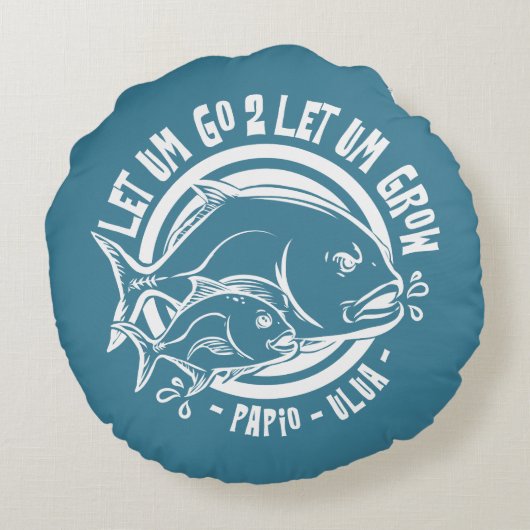 ハワイアンウラウパピオtrevally ラウンドクッション (裏面)