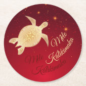 ハワイアンエレガントクリスマス ラウンドペーパーコースター (正面)