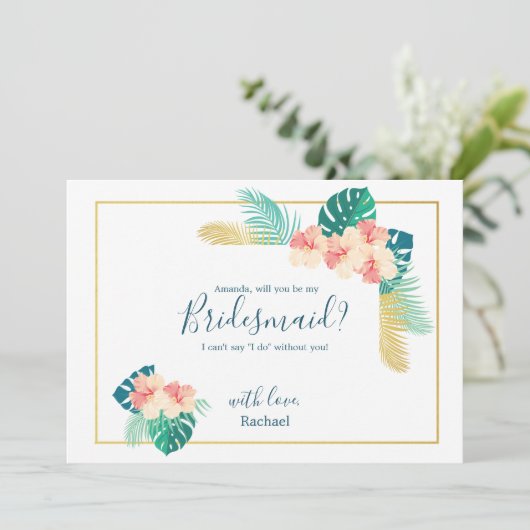 ハワイアンエレガントハイビスカスビーマイブリーズメイドカード 招待状 (スタンド正面)