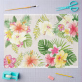 ハワイアンエレガント熱帯フローラ水彩 薄葉紙 (クラフト)