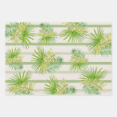 ハワイアンエレガント熱帯水彩フローラ ラッピングペーパーシート (正面3)