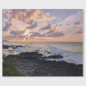 ハワイアンオーシャンサンセット風景写真 ラッピングペーパー (フラット)