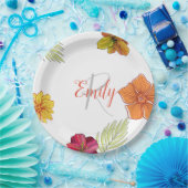 ハワイアンカスタムアロハフローラ ペーパープレート (パーティー)