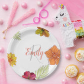 ハワイアンカスタムアロハフローラ ペーパープレート (パーティー)