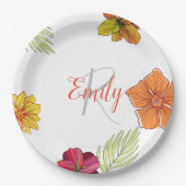 ハワイアンカスタムアロハフローラ ペーパープレート (正面)