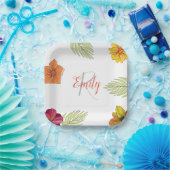 ハワイアンカスタムアロハフローラ ペーパープレート (パーティー)