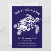 ハワイアンカメの誕生日パーティー 招待状 (正面)