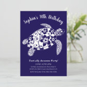 ハワイアンカメの誕生日パーティー 招待状 (スタンド正面)