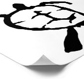 ハワイアンカメ – 黒 ポスター (角)