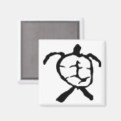 ハワイアンカメ – 黒 マグネット (正面/裏面)