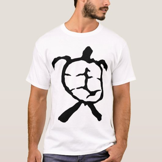 ハワイアンカメ – 黒 Tシャツ (正面)