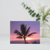 ハワイアンカラフルサンセットとパームポストカード ポストカード (スタンド正面)